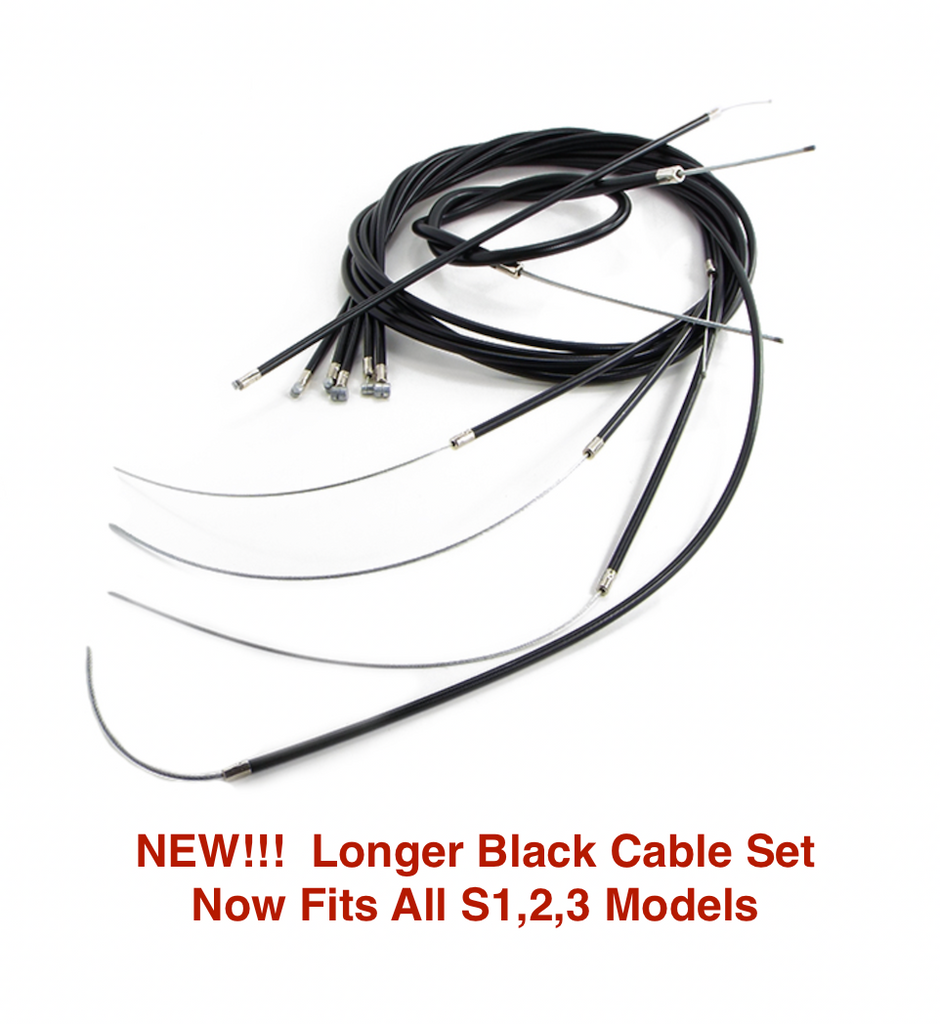 Lambretta LI SX TV DL and GP Black Cable Set New Version 2