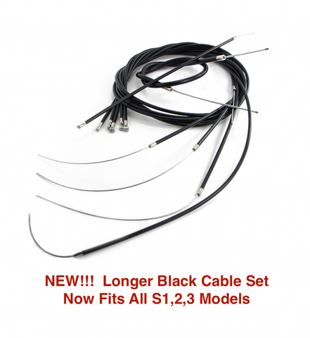 Lambretta LI SX TV DL and GP Black Cable Set   New Version 2