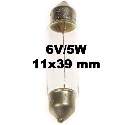 Festoon Bulb 6V/5W, Socket:  SV8,5,  11x39 mm - 57400000