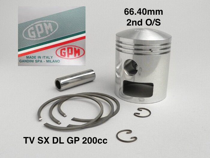 Lambretta Piston 200 cc 66.40mm Second Oversize GPM Italy