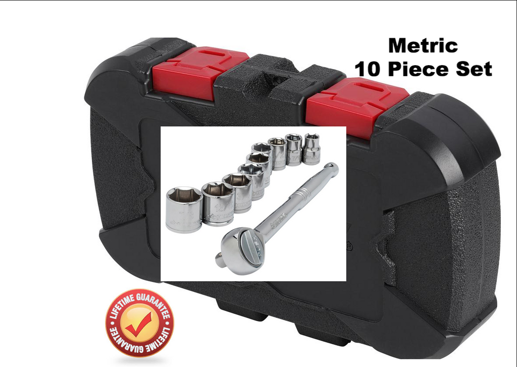 METRIC 3/8 in. Drive Socket Set 10 - Pieces - LIFETIME GUARANTEE