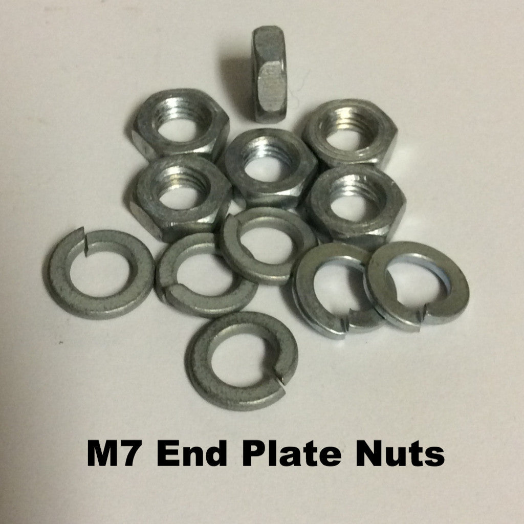 Lambretta Gear Box End Plate M7 Jam Nut and Split Washers Set of SIX 82108011 73170074