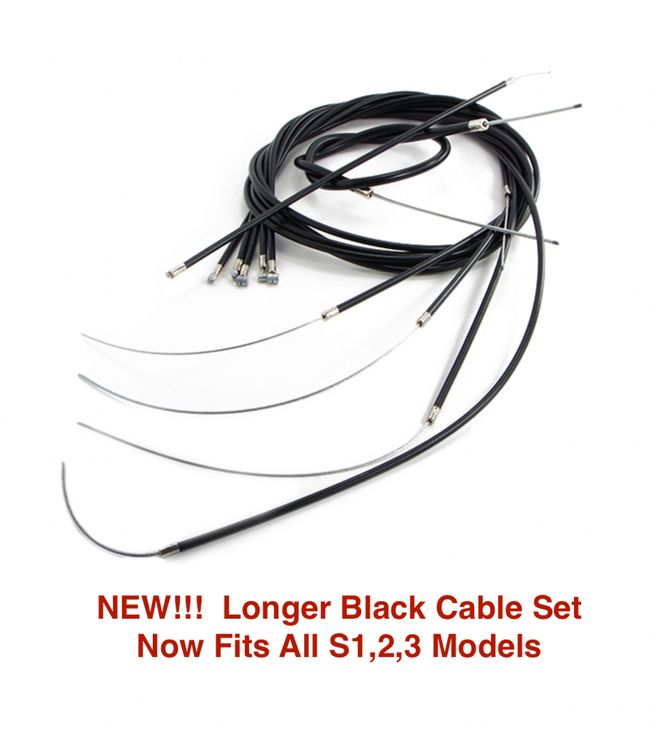Lambretta LI SX TV DL & GP Black Cable Set   New Version 2