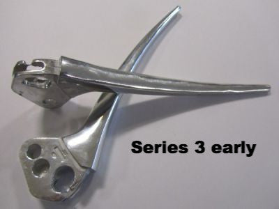 Lambretta brake & clutch lever set early type for Series 3 TV and LI (thin evers up to june 1964)