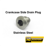 Lambretta Crankcase Side Magnetic Oil Drain Plug in Stainless Steel MB Developments MBP0069