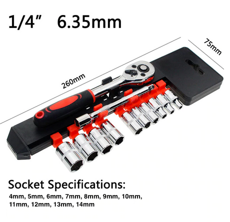 1/4 inch Socket Wrench Set For Motorcycles