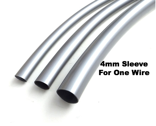 4mm Grey Electrical Sleeving For One Wire ONE METER