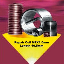 Coil-sert Thread Repair Coil  M7X1.0 Length 10.5 mm. Each.