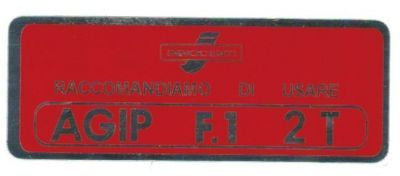 Lambretta petrol flap sticker in Red (post 1966)